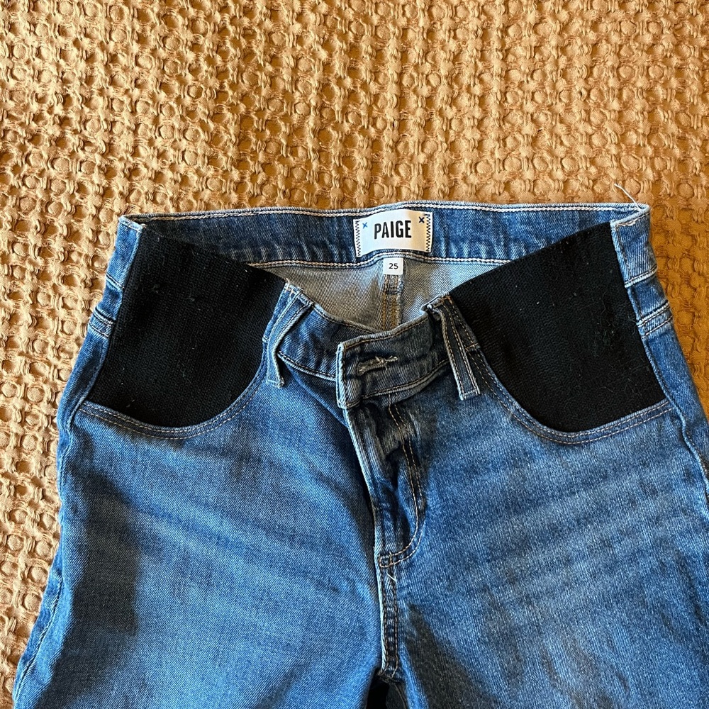 PAIGE Maternity Straight Leg Jeans - Picture 6 of 9
